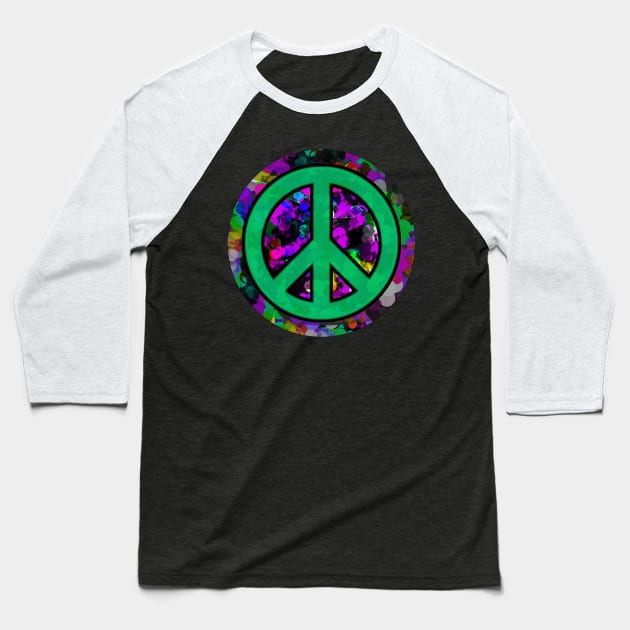 Colorful Peace Baseball T-Shirt by momomoma